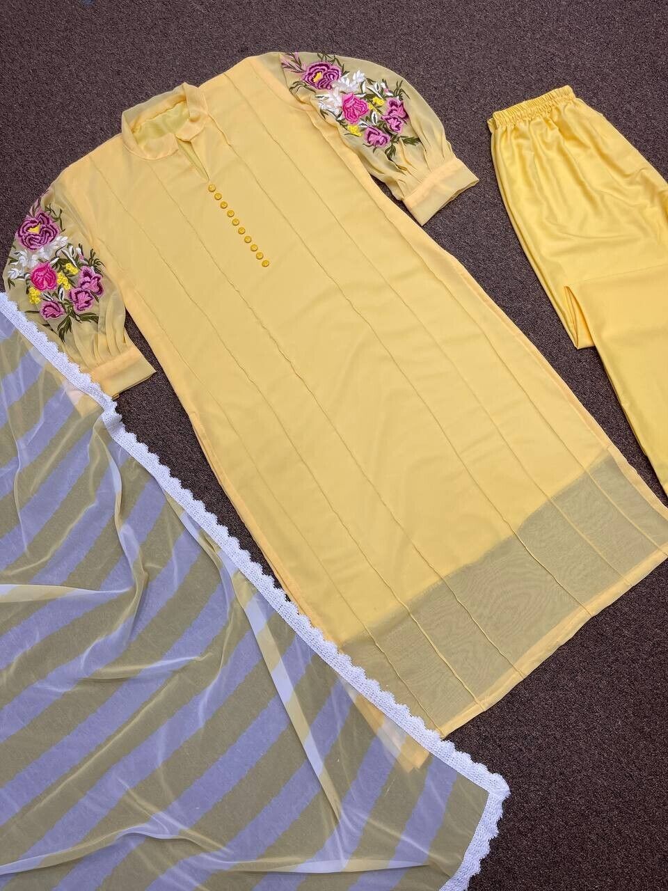 Pakistani Indian Kurti Kurta 3PC Salwar Kameez Chunni Tunic Silk Kurti