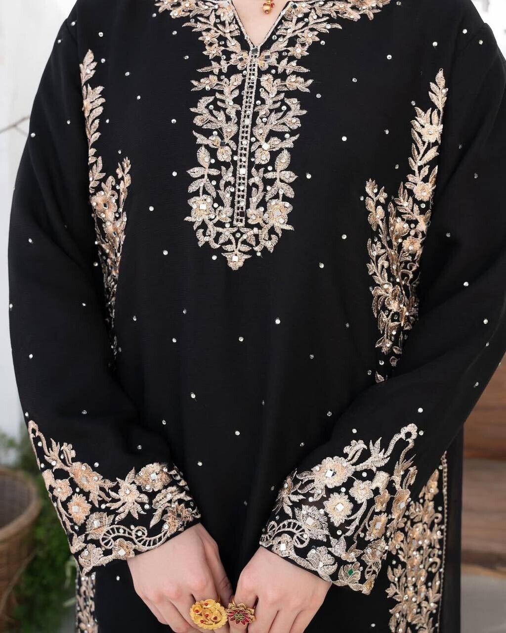 Pakistani Salwar Kameez Readymade Suit - Wedding & Party Kurti Set Georgette