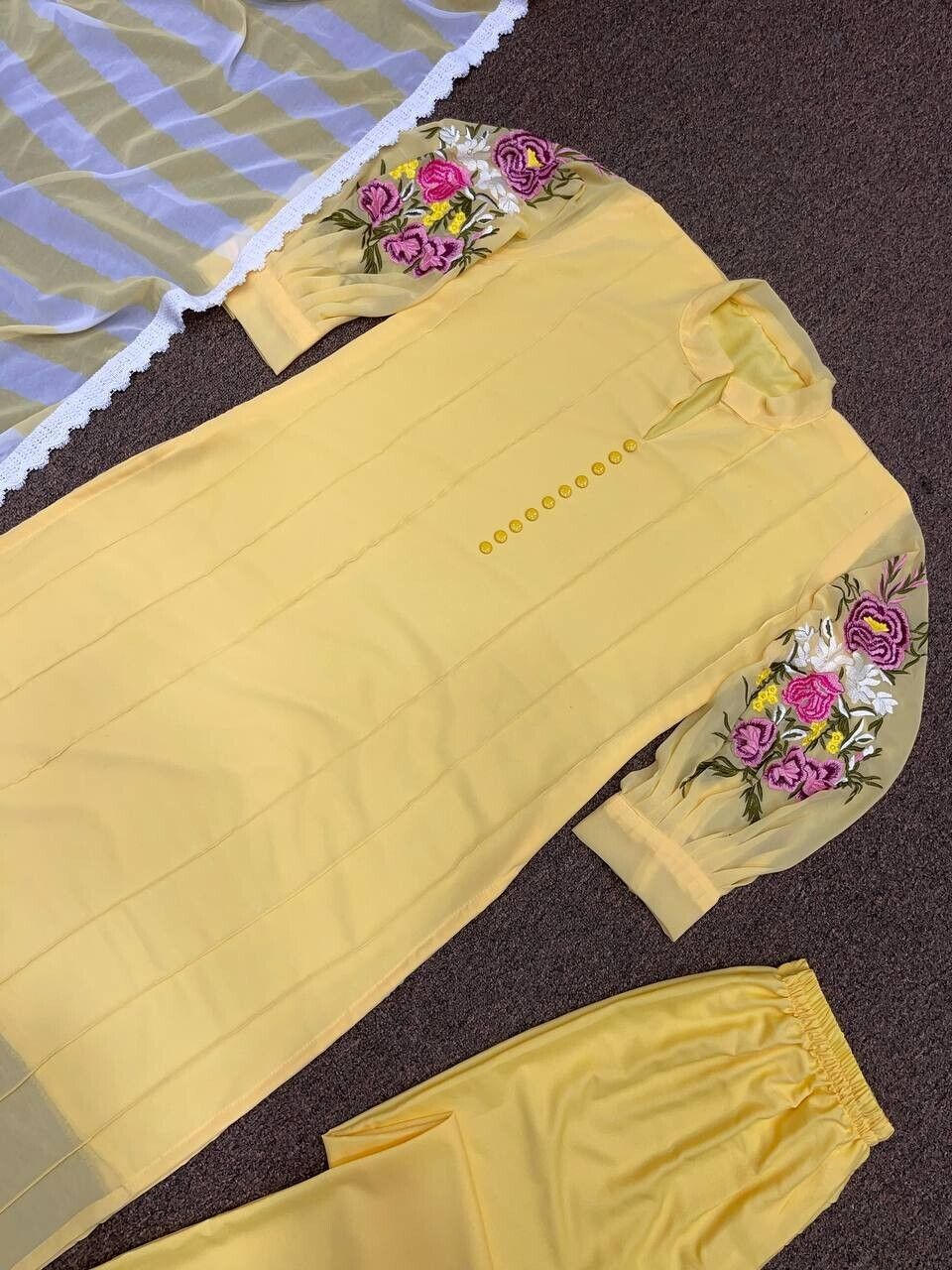 Pakistani Indian Kurti Kurta 3PC Salwar Kameez Chunni Tunic Silk Kurti