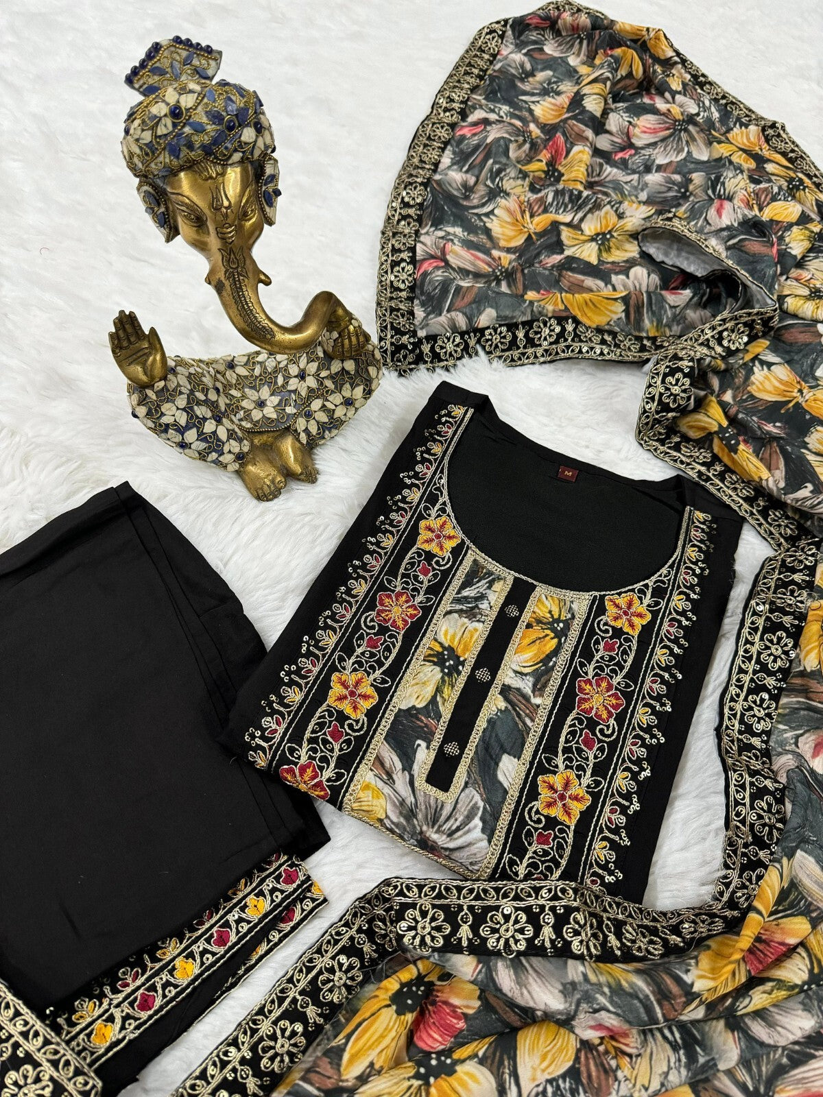 Women straight suit Elegant Viscose Silk Salwar Kameez Set readymade suit