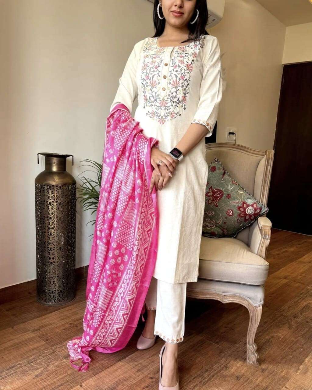 Cotton  Salwar  Kameez Suit Kurti Women Tunic Kurta Pant Dupatta Set Dress