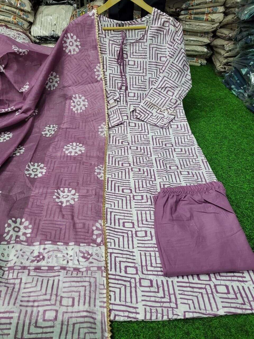 Cotton Salwar kameez  Printed Straight Kurta Pant & Suit Women Partywear