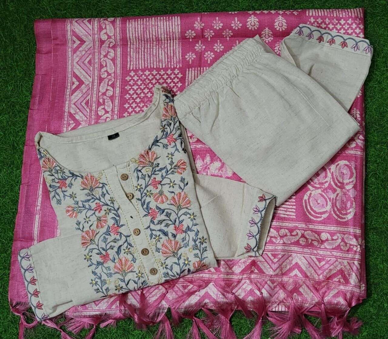 Cotton  Salwar  Kameez Suit Kurti Women Tunic Kurta Pant Dupatta Set Dress