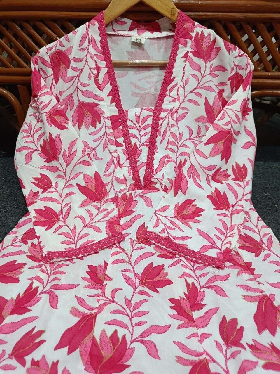 Cotton Pink Flared A-line suit Women, Readymade salwar kameez  suit Kurta
