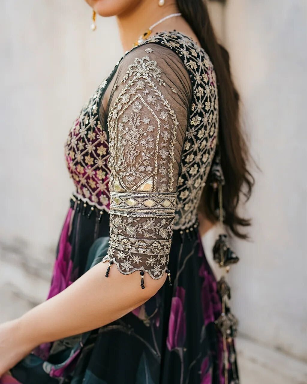 Indian Anarkali Style Georgette Fabric Gown with Dupatta - Party Wear Dress