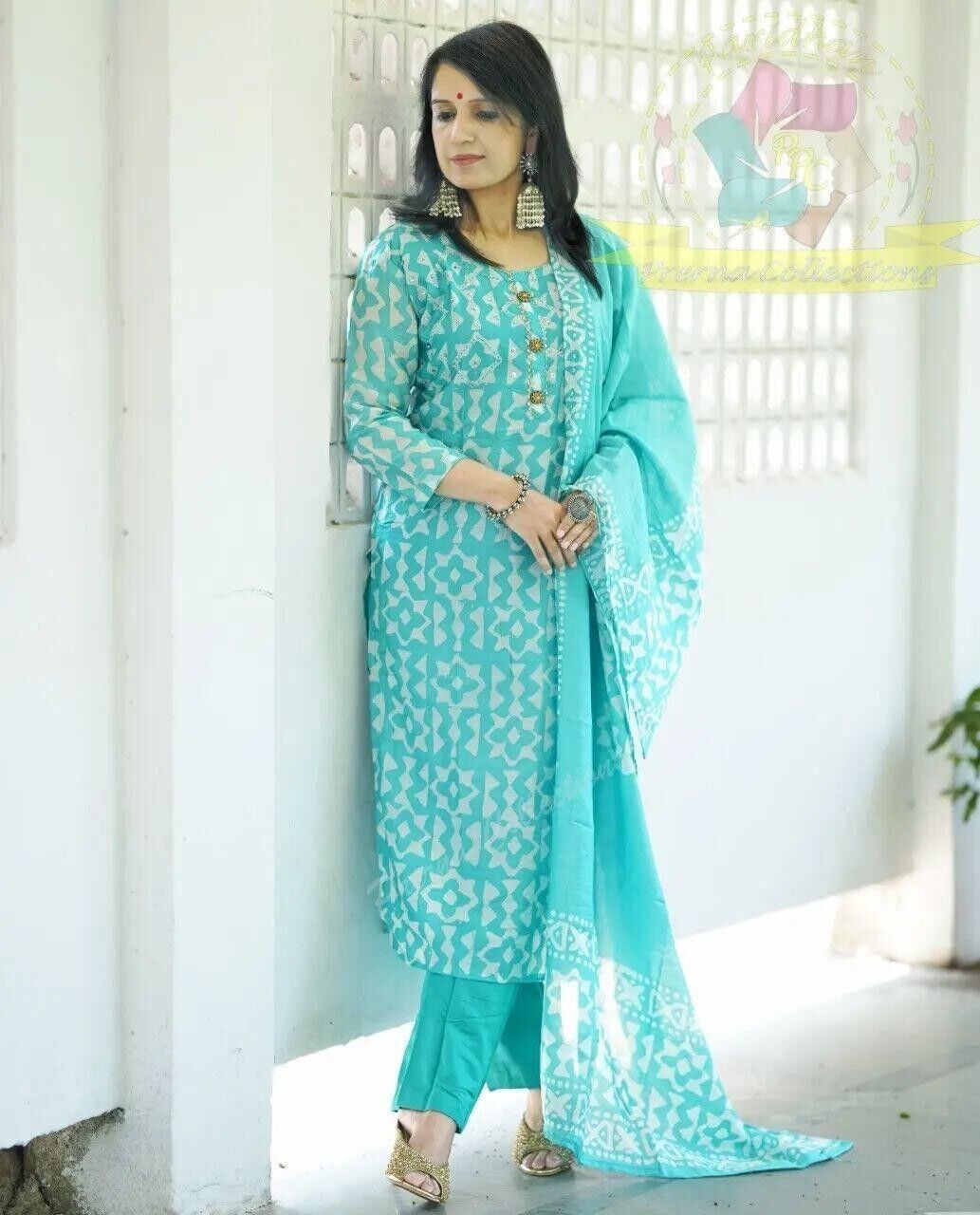 Cotton Pakistani Style Salwar Kameez – Readymade Women’s Indian Wedding Suit