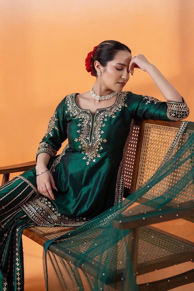 Bollywood Sharara Palazzo Kurta Plazzo Dupatta Set Designer Women Georgette