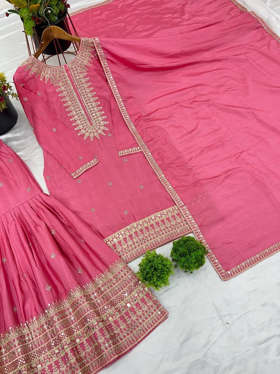 Embroidered Georgette Pakistani Party Wear Fancy Sharara palazzo Set