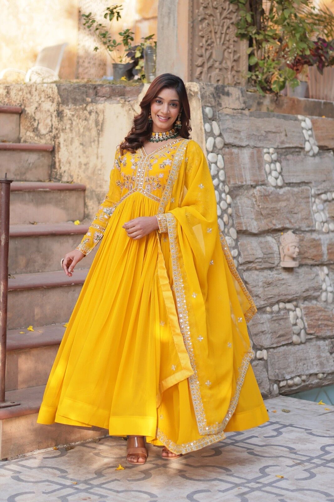 Anarkali Gown Red Pakistani Dress Suit Wear Indian Bollywood Long full length