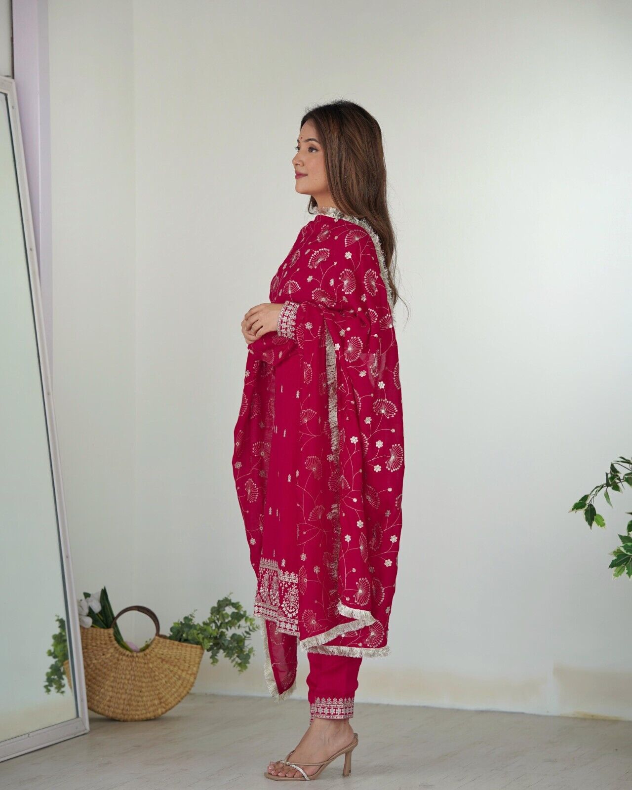 Zari work Silk Salwar Kameez Suit Designer Kurta salwar kameez suit , 3 pcs suit