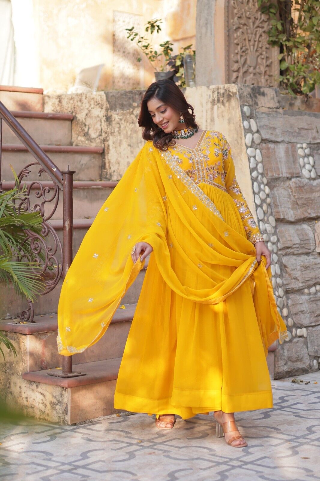 Anarkali Gown Red Pakistani Dress Suit Wear Indian Bollywood Long full length