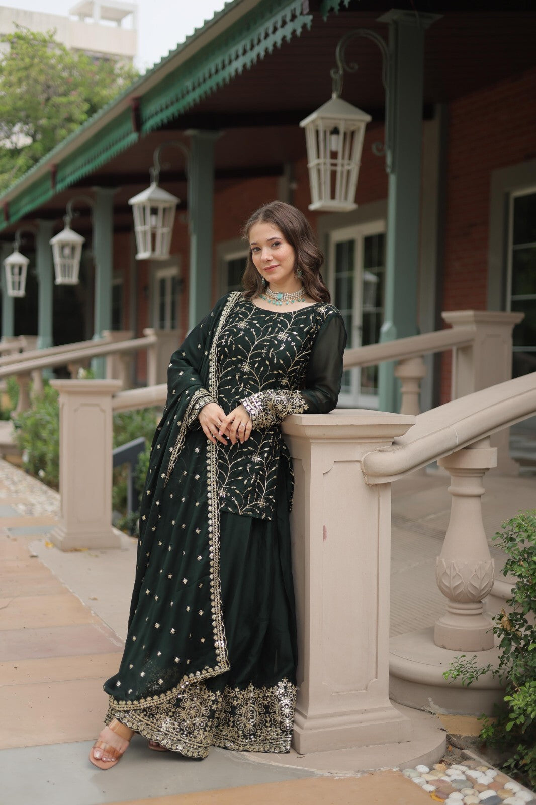 Salwar Kameez Pakistani Indian Wedding Party Dress Suit Sharara Plazzo Georgette