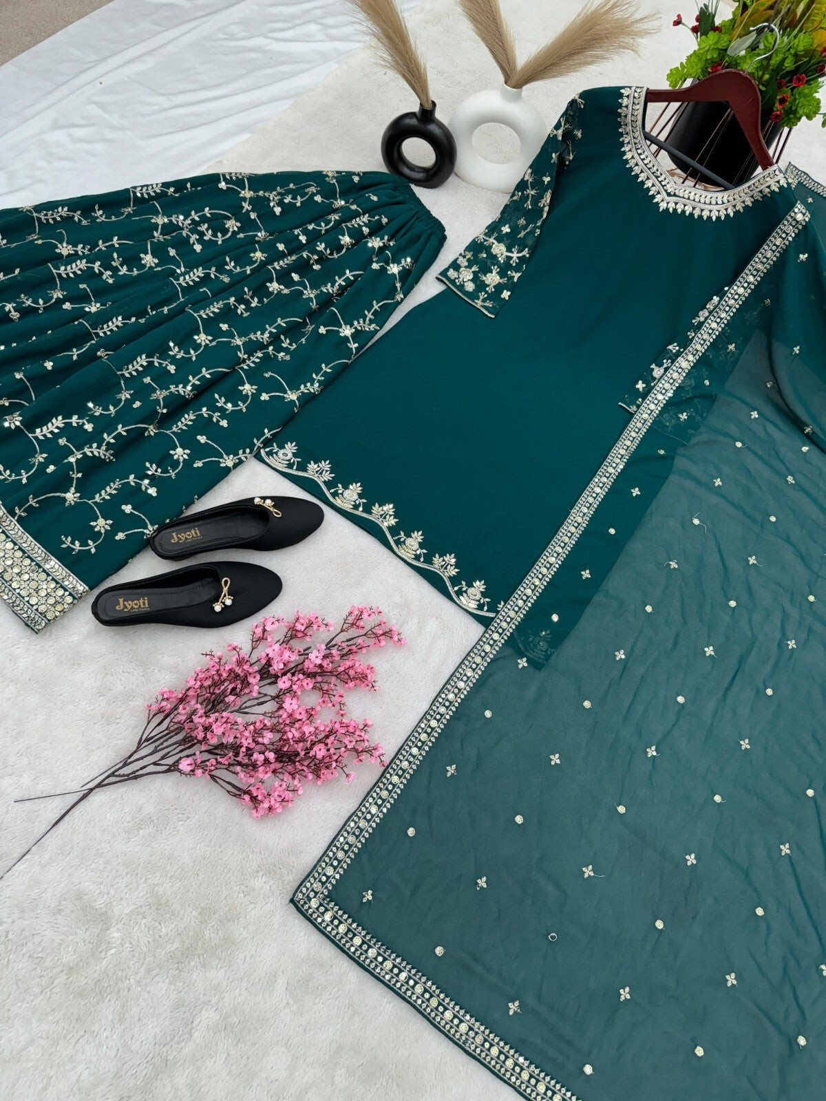 Bollywood Sharara Suit Ethnic Indian Kameez Salwar Pakistani Designer Georgette