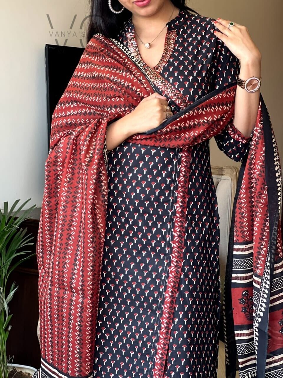 Women Heavy Cotton Salwar kameez Set Party Wear Kurta Dupatta with Pant Set