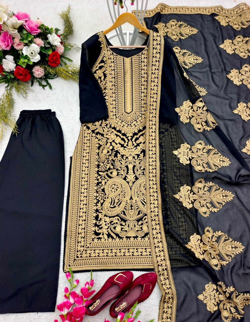 Pakistani Salwar Kameez Readymade Suit  Embroidered Georgette Kurta