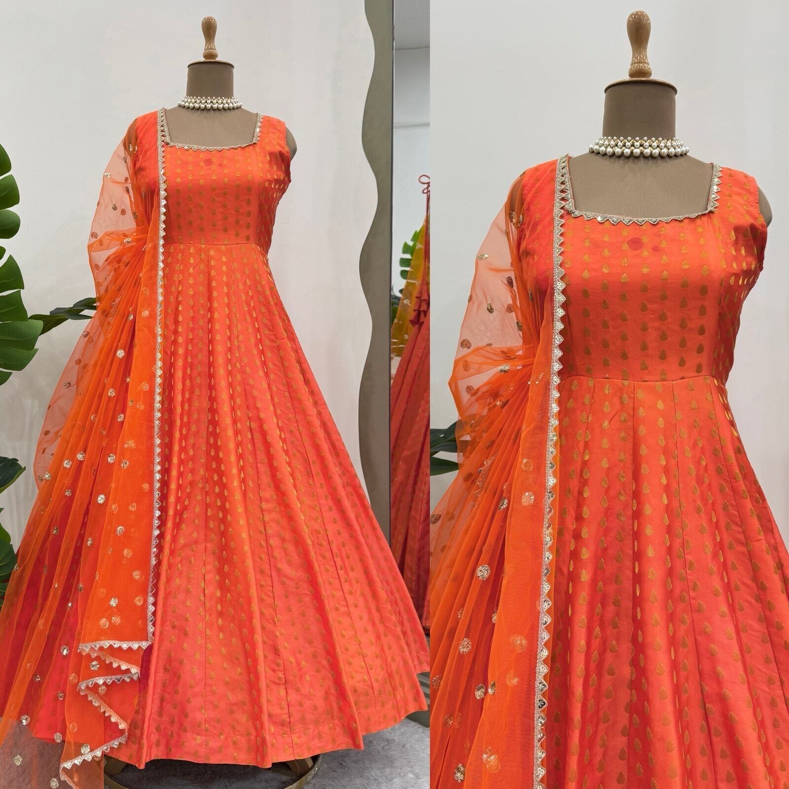 Anarkali Gown Pakistani Salwar Kameez Ready-made Suits Wedding Party Bollywood