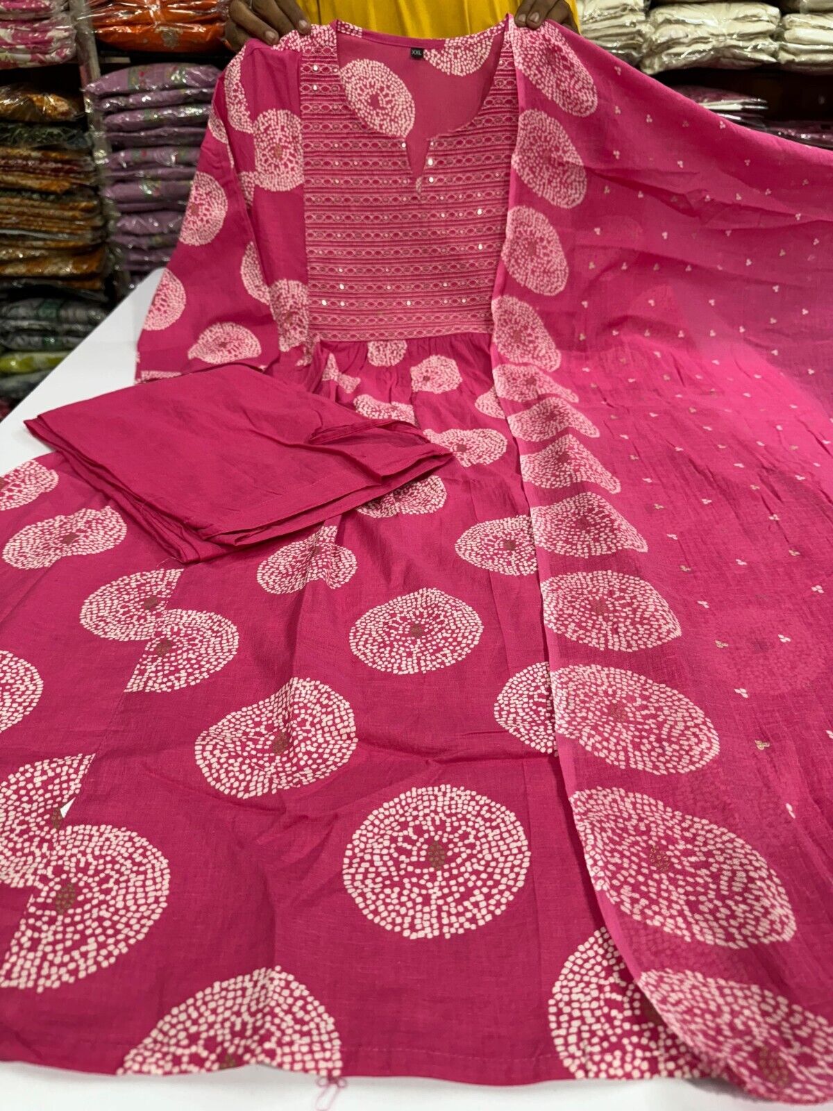 Bollywood Cotton Flared Anarkali Suit Gown – Indian Designer Wear  (Sizes S–3XL)