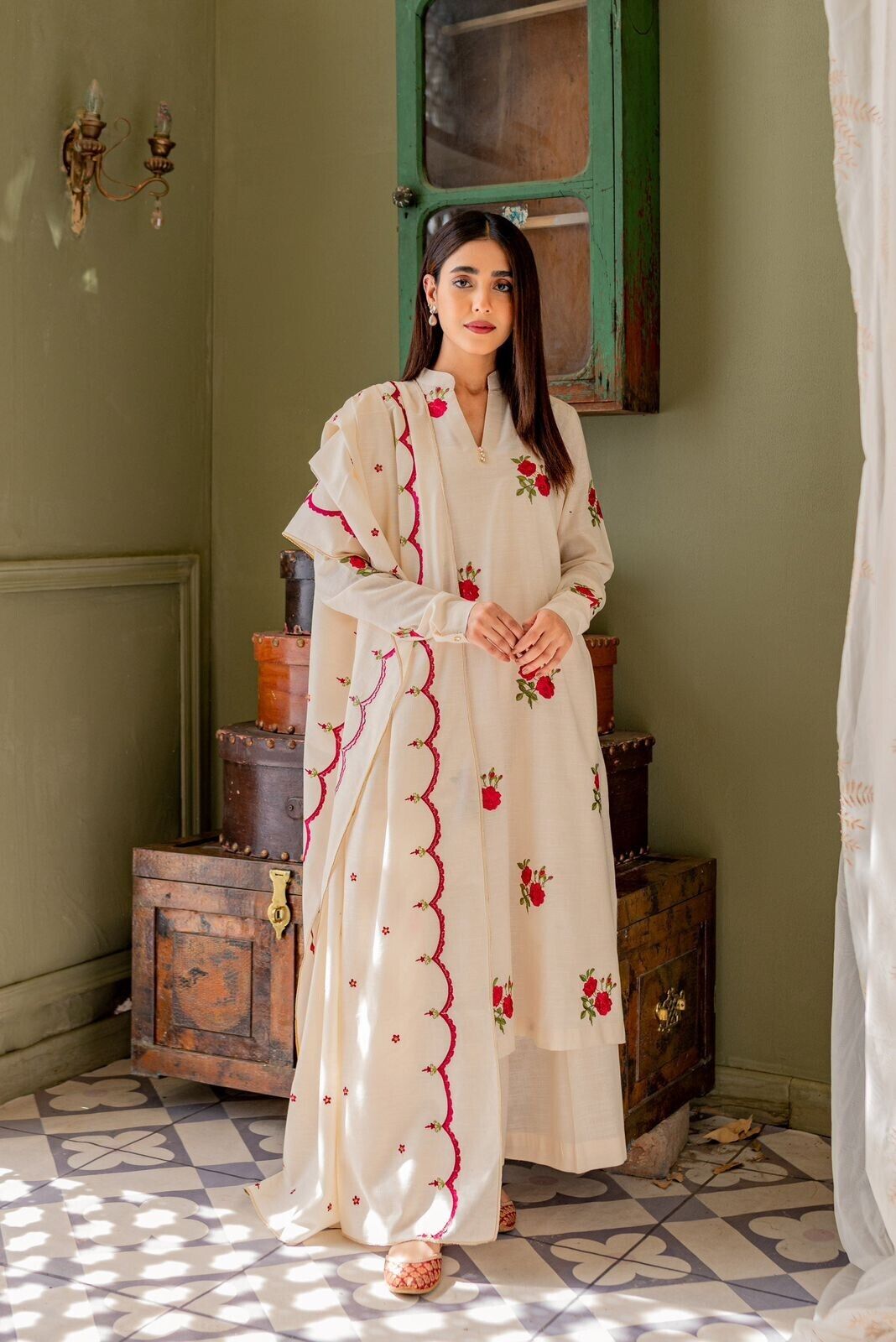 Cotton A-line Dress Pakistani Salwar Kameez Ready made Suits Wedding Party