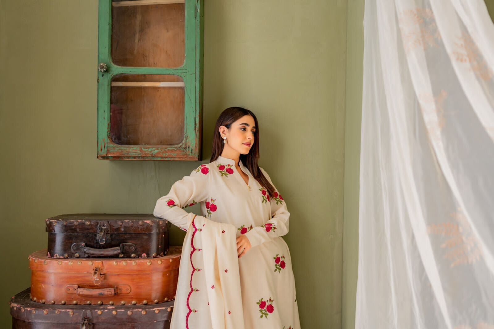 Cotton A-line Dress Pakistani Salwar Kameez Ready made Suits Wedding Party