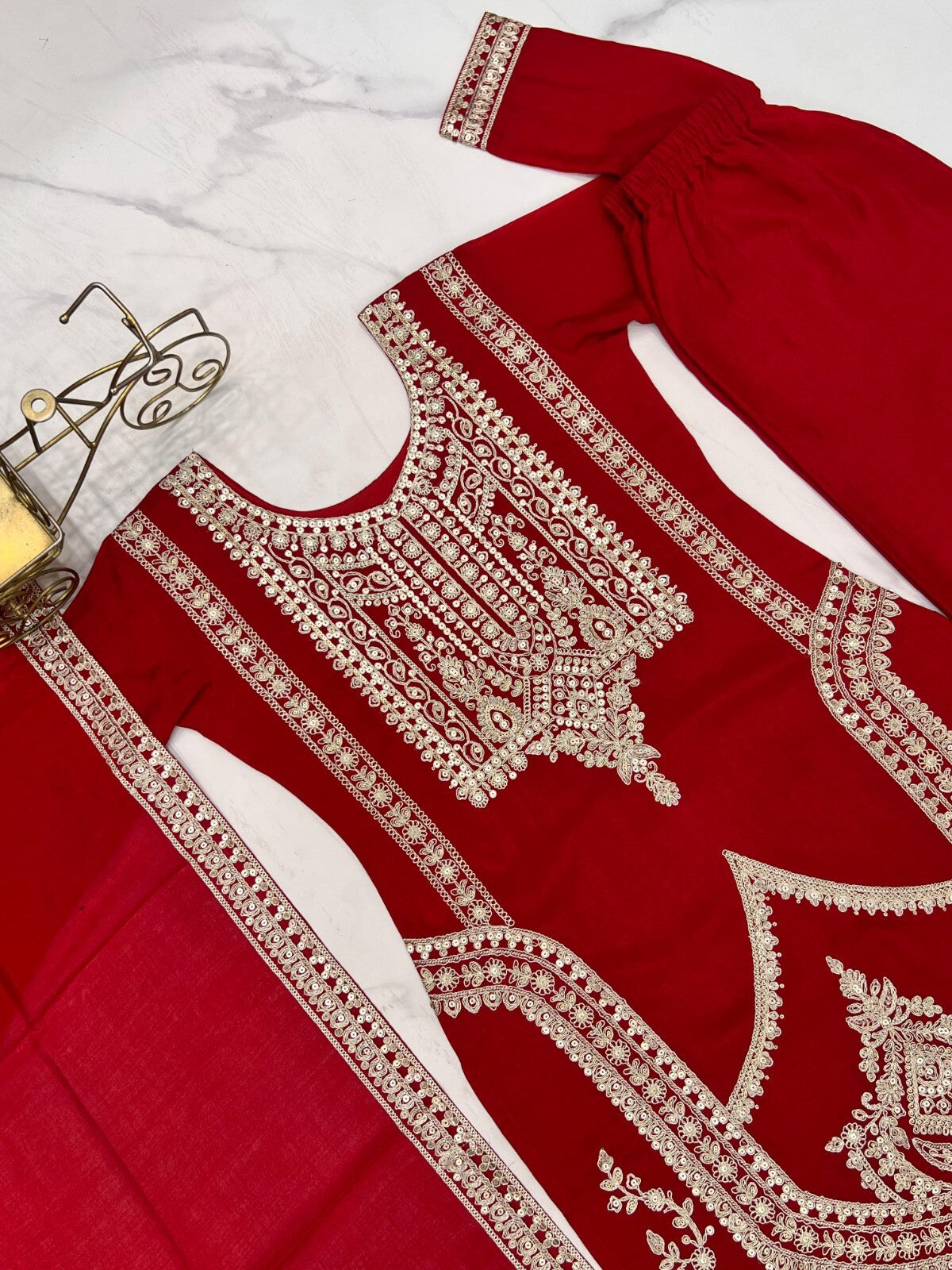 Pure Vichitra Silk with Beautiful Embroidery Sequence and Dori Work Sharara