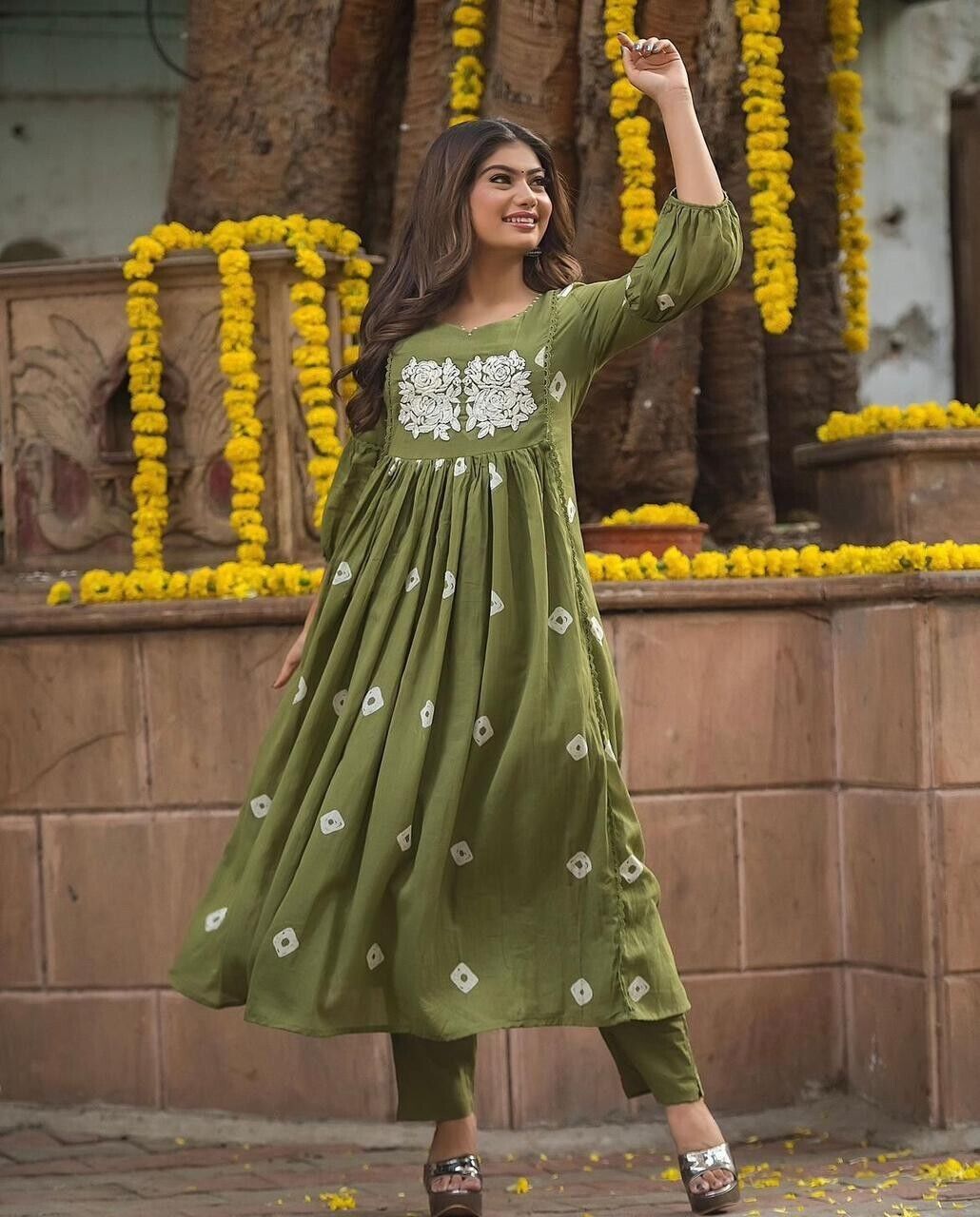 Anarkali Flared Gown Pakistani Salwar Kameez Ready made Wedding Party Bollywood