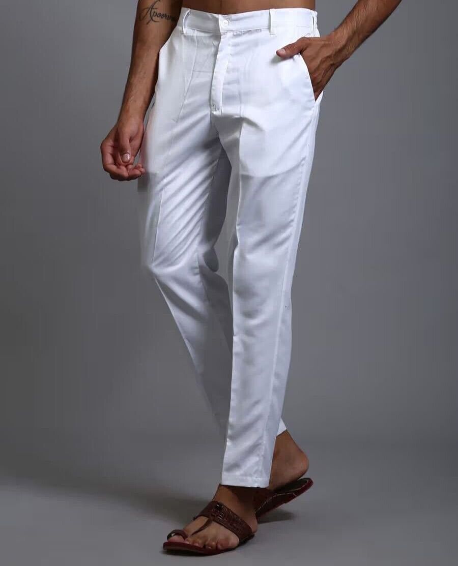 Mens Polo Stretch Pants Slim Fit Casual Cotton Skinny Trouser Dress Pants 34-44