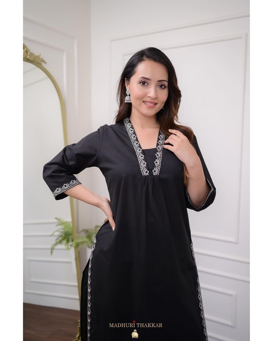 Designer Floral casual Khadi Cotton Salwar Suit Indian Women Kurti Pant 2 pcs