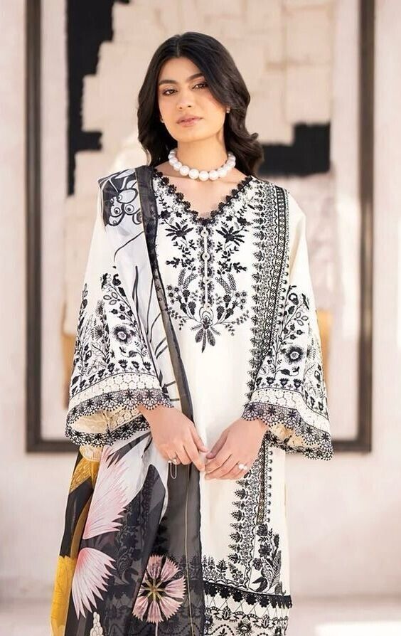 Georgette Salwar Kameez Thread work  Party Wear Dress Bollywood Suit Sharara