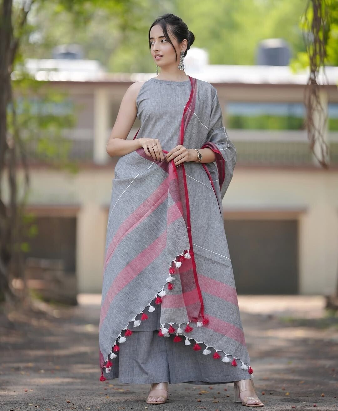 Indian Cotton Salwar Kameez Women Bollywood Party Wear Top Tunic Kurti Set