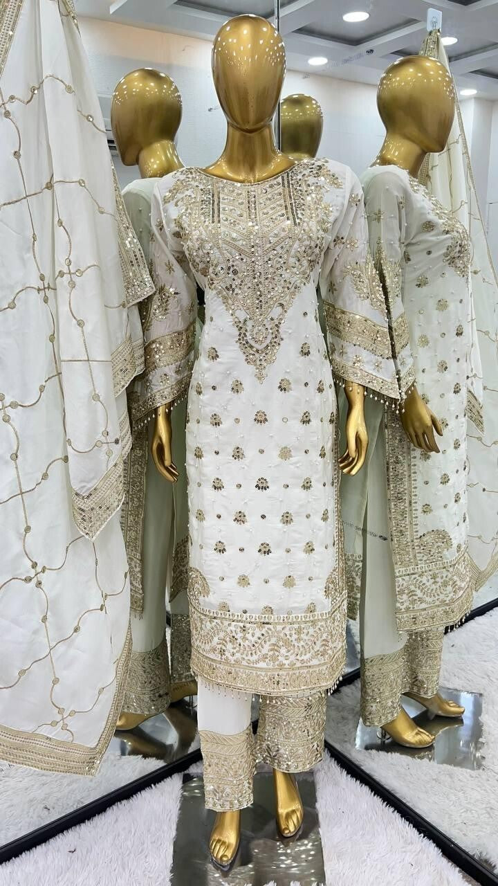 Salwar Kameez Pakistani Indian Wedding Partywear Dress with Dupatta Georgette