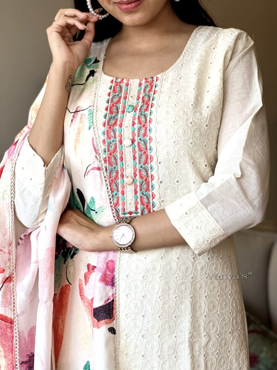 Cotton Pakistani Salwar Kameez Women Bollywood Party Wear Top Tunic Kurti Set