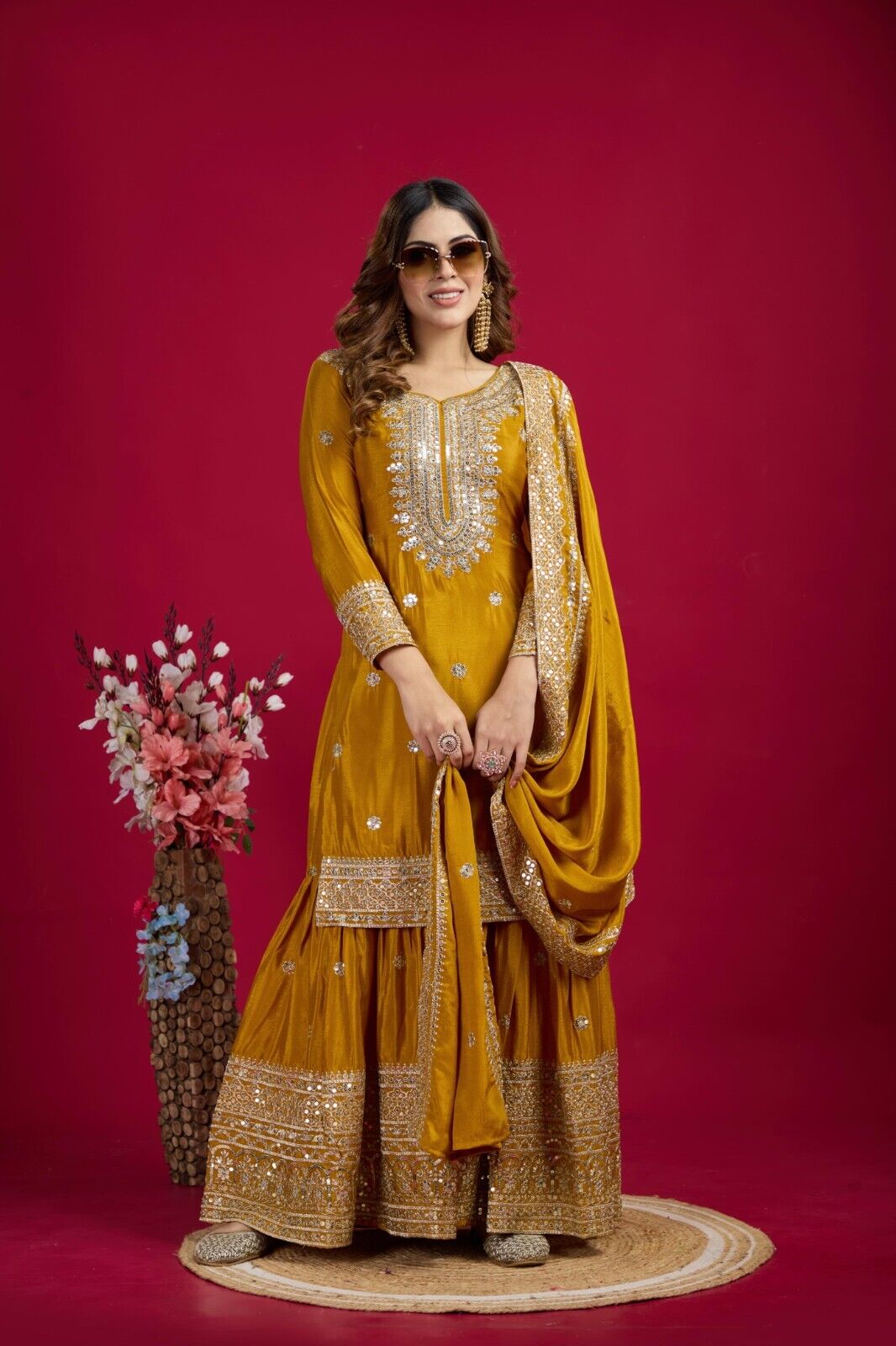Bollywood Designer Indian ReadyMade Salwar Kameez Party Wear Suit with Sharara