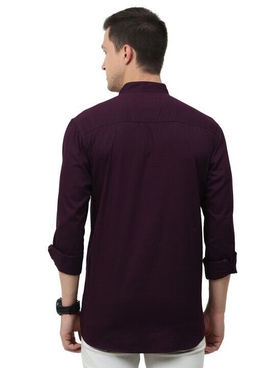 New Men’s Indian Shirt 100% Cotton Traditional Tunic Solid Short Kurta Big Tall
