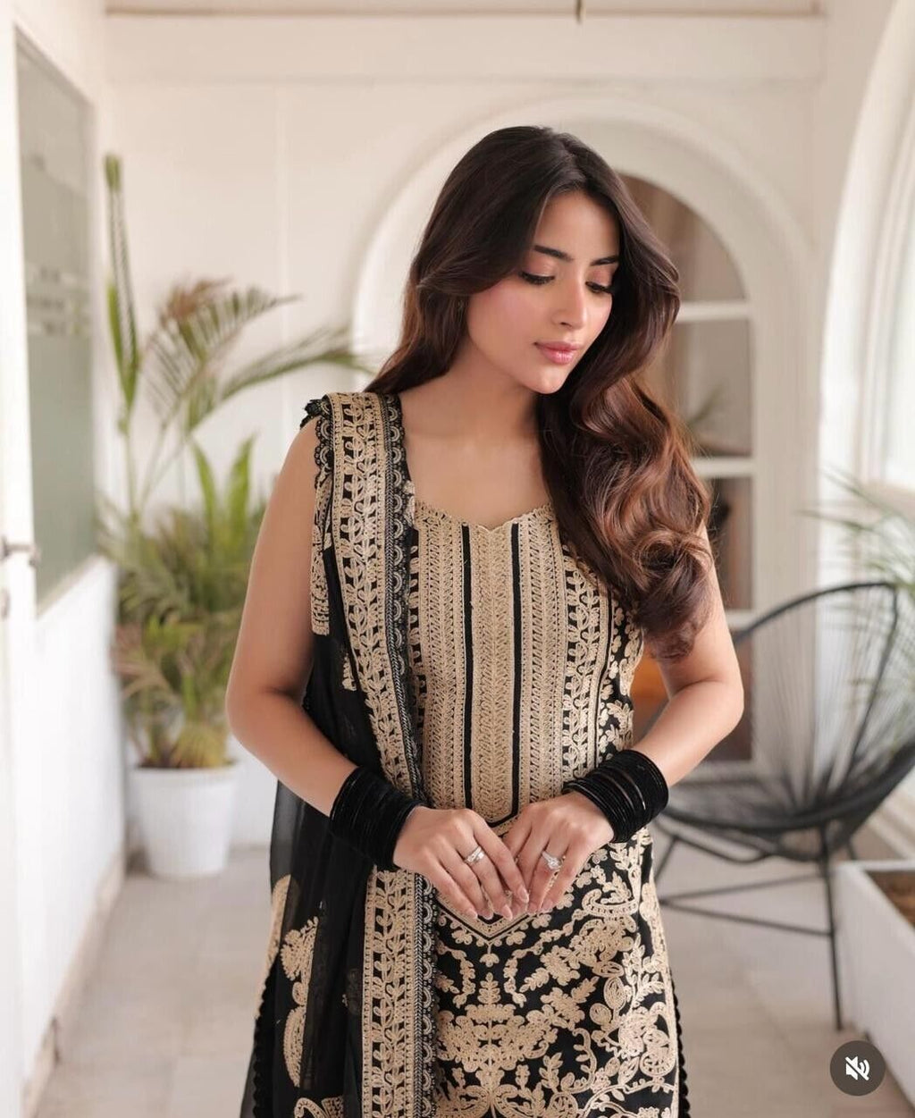 Pakistani Salwar Kameez Readymade Suit  Embroidered Georgette Kurta