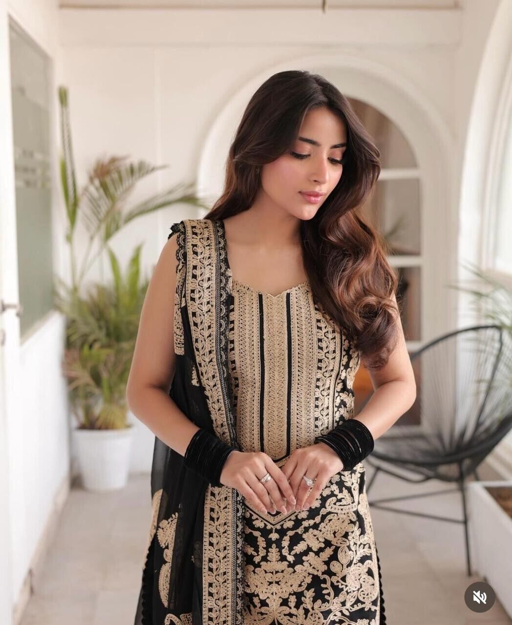 Pakistani Salwar Kameez Readymade Suit  Embroidered Georgette Kurta