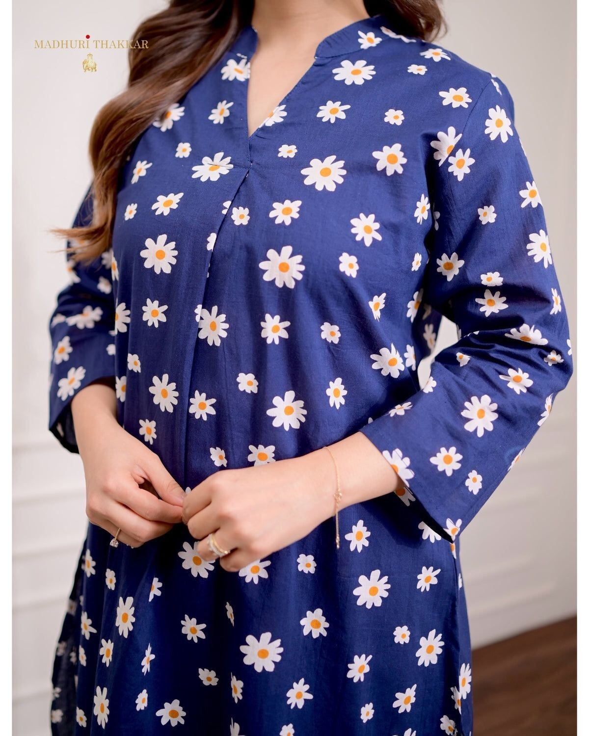 2 pcs indian women cotton kurta pant sets floral print co-ords set gift