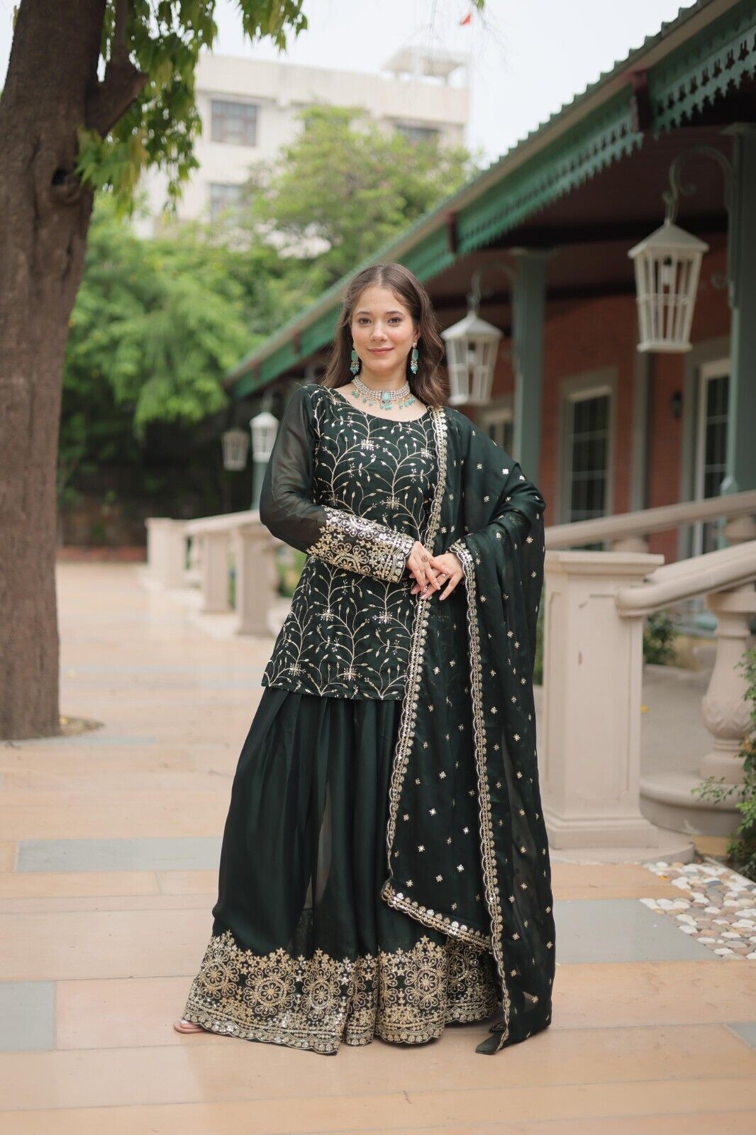 Salwar Kameez Pakistani Indian Wedding Party Dress Suit Sharara Plazzo Georgette