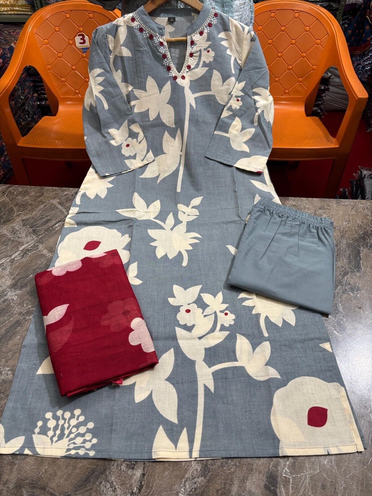 Cotton Printed Punjabi Salwar Kameez – 3-Piece Indian Pakistani Ethnic Floral