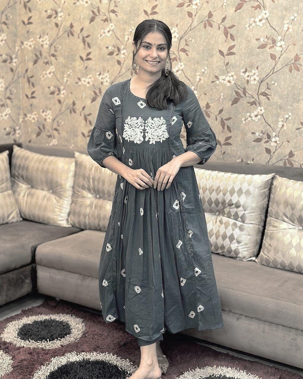 Anarkali Flared Gown Pakistani Salwar Kameez Ready made Wedding Party Bollywood