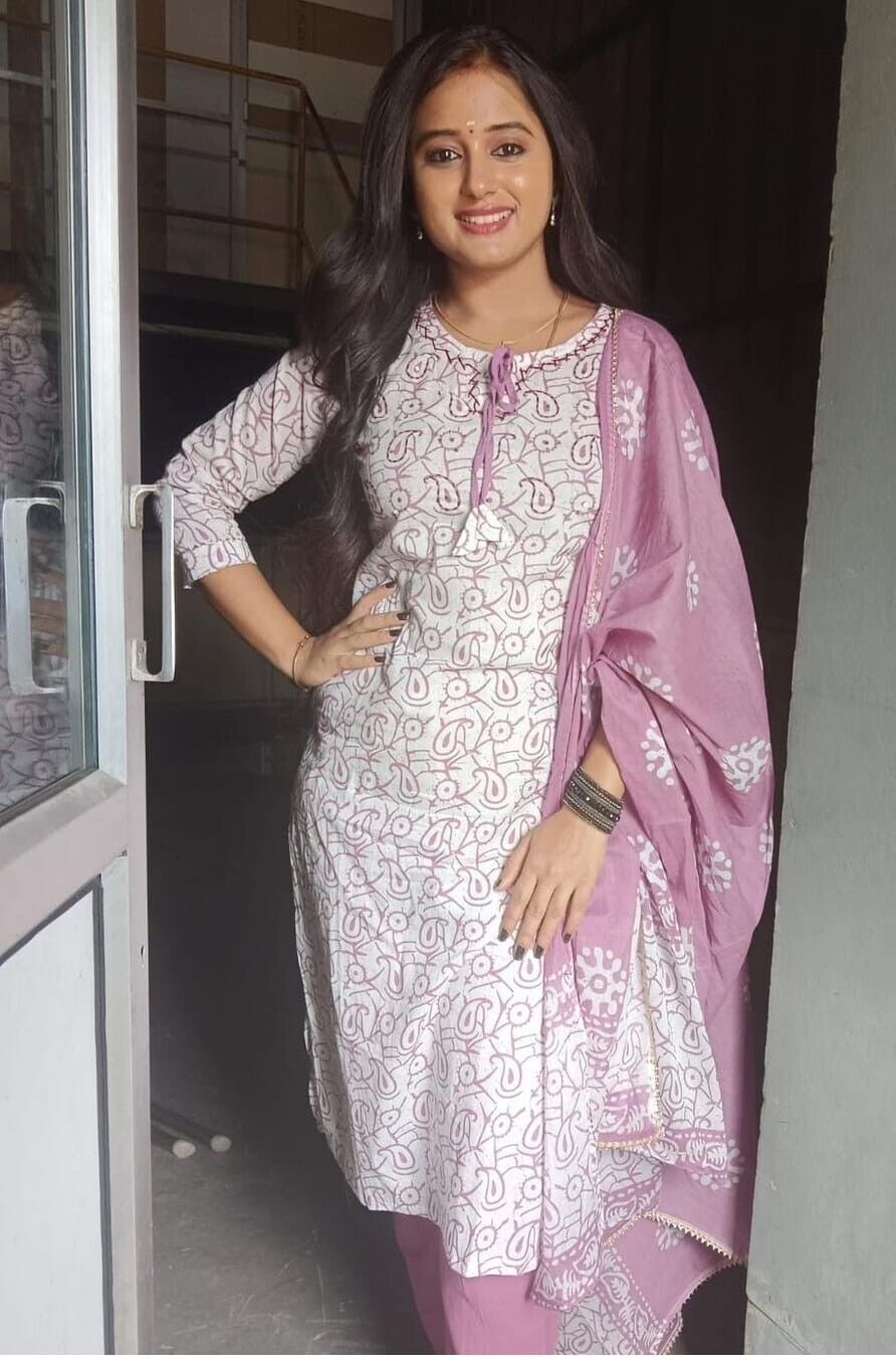 Cotton Printed Salwar kameez Straight Kurta Pant Suit Women Partywear 3 Pc Suit
