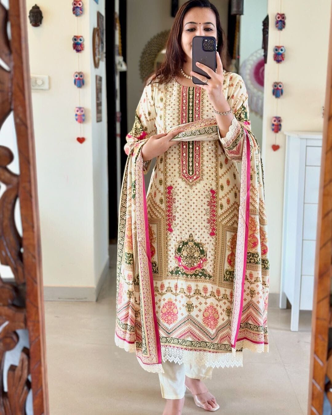 Indian Women Salwar kameez Straight Kurta Bollywood Top Tunic Printed Kurti