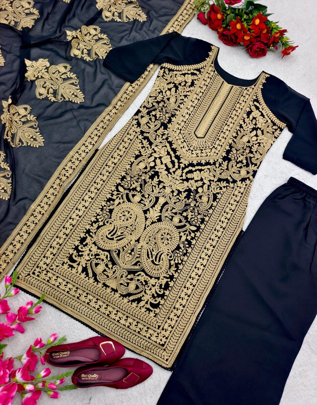 Pakistani Salwar Kameez Readymade Suit  Embroidered Georgette Kurta