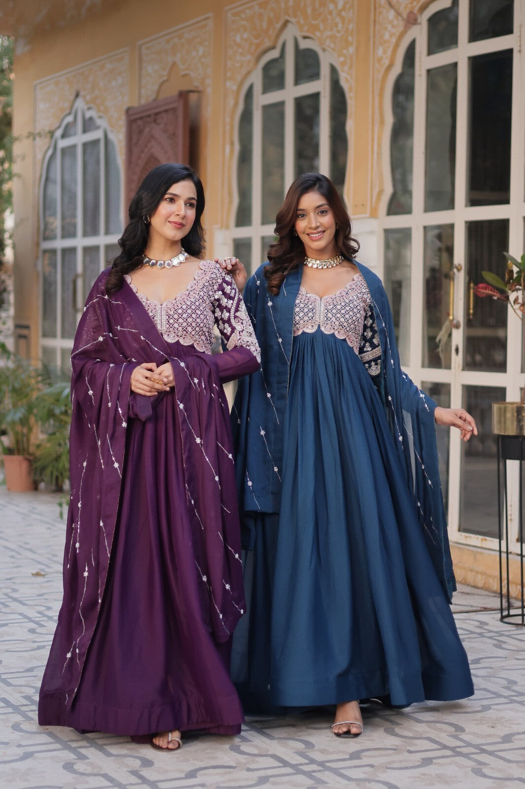 Bollywood-Inspired Pakistani Indian Wedding Flared anarkali Gown Set suit