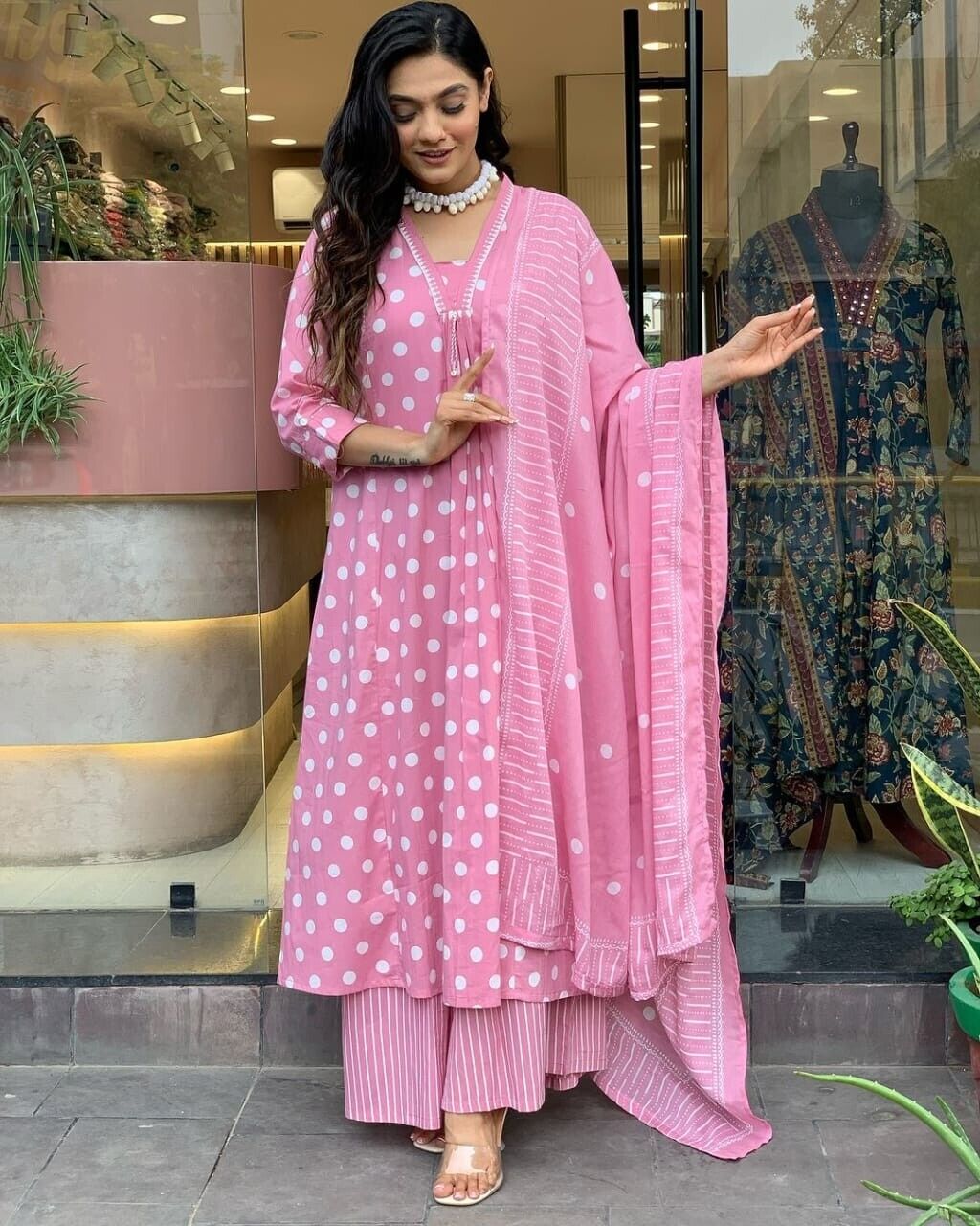 Cotton Bridal  Dress Flared Anarkali Gown Pakistani Formal Readymade Party Gown