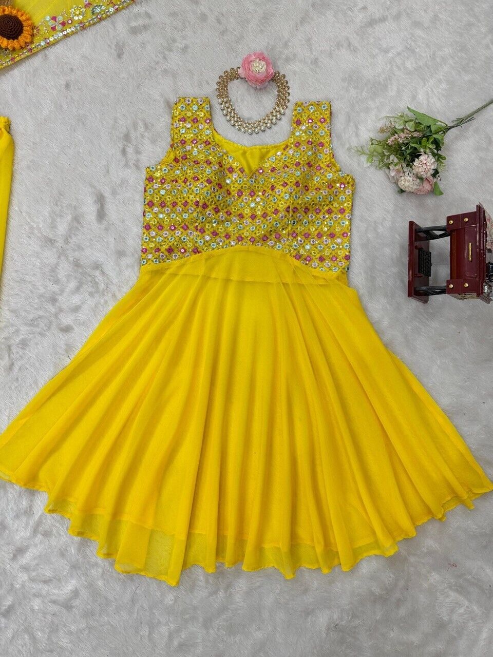Haldi Outfit for Women - Yellow Plazo Kurti Dupatta Set