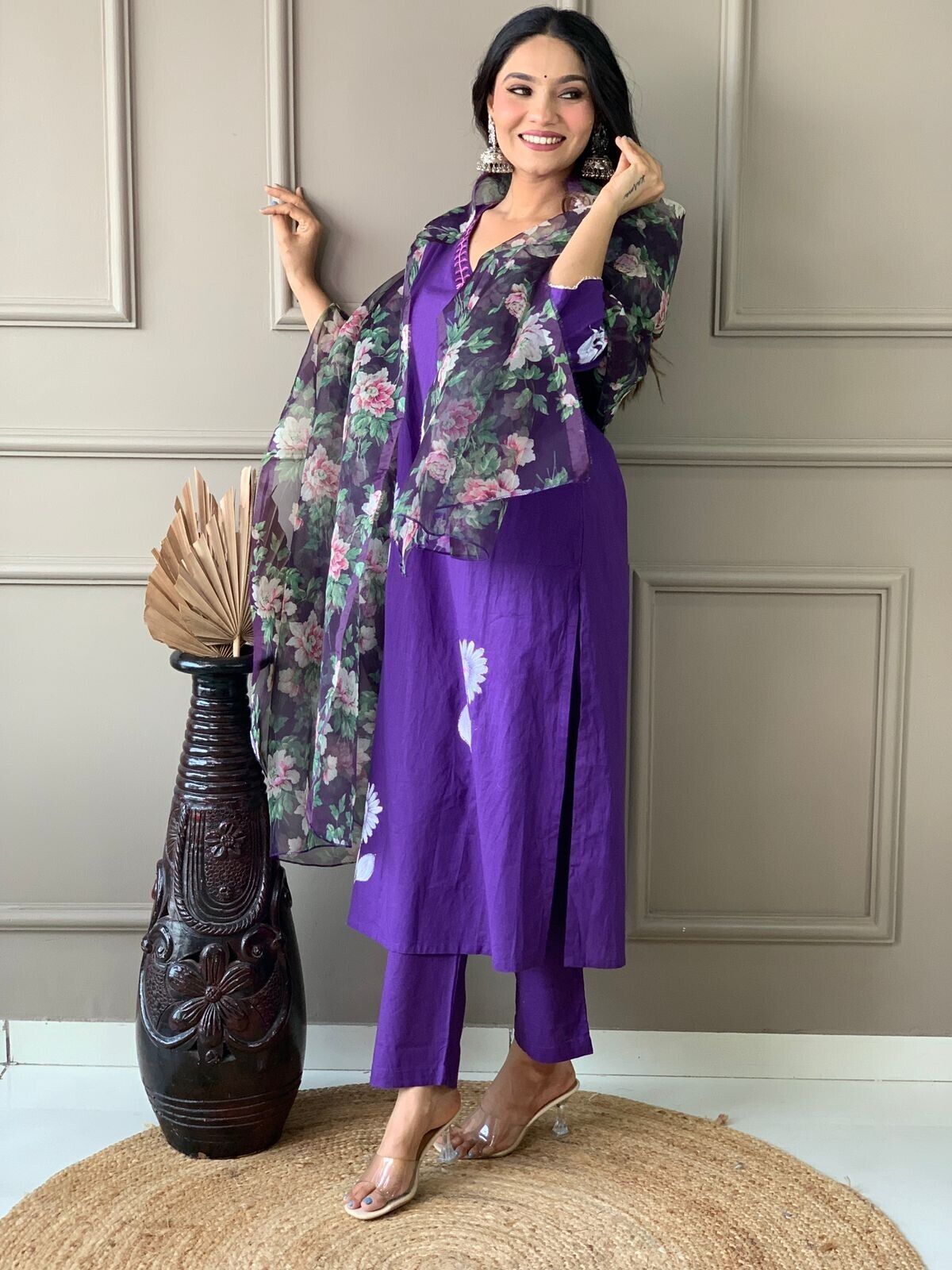 Beautiful Designer Cotton Kurti Suit Set Women's Bollywood Salwar Kameez Clothes