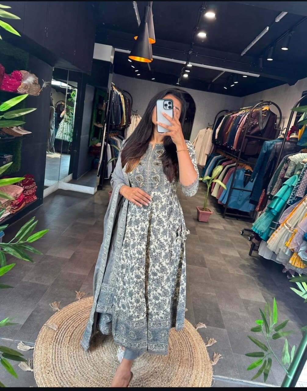 Women Designer Party Wear Kurti Set Indian Bollywood Anarkali Kurta Gown cotton