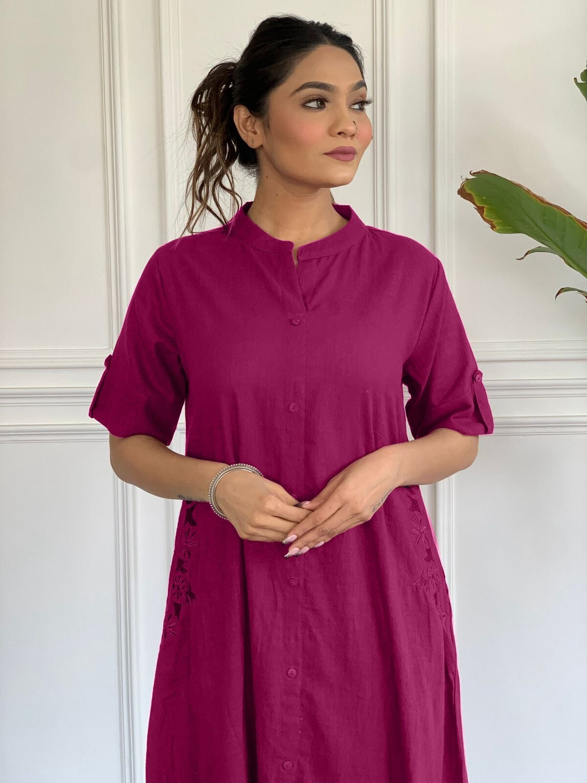 2 pcs Solid  Indian Salwar Kameez Readymade Suits Indian casual dress cotton