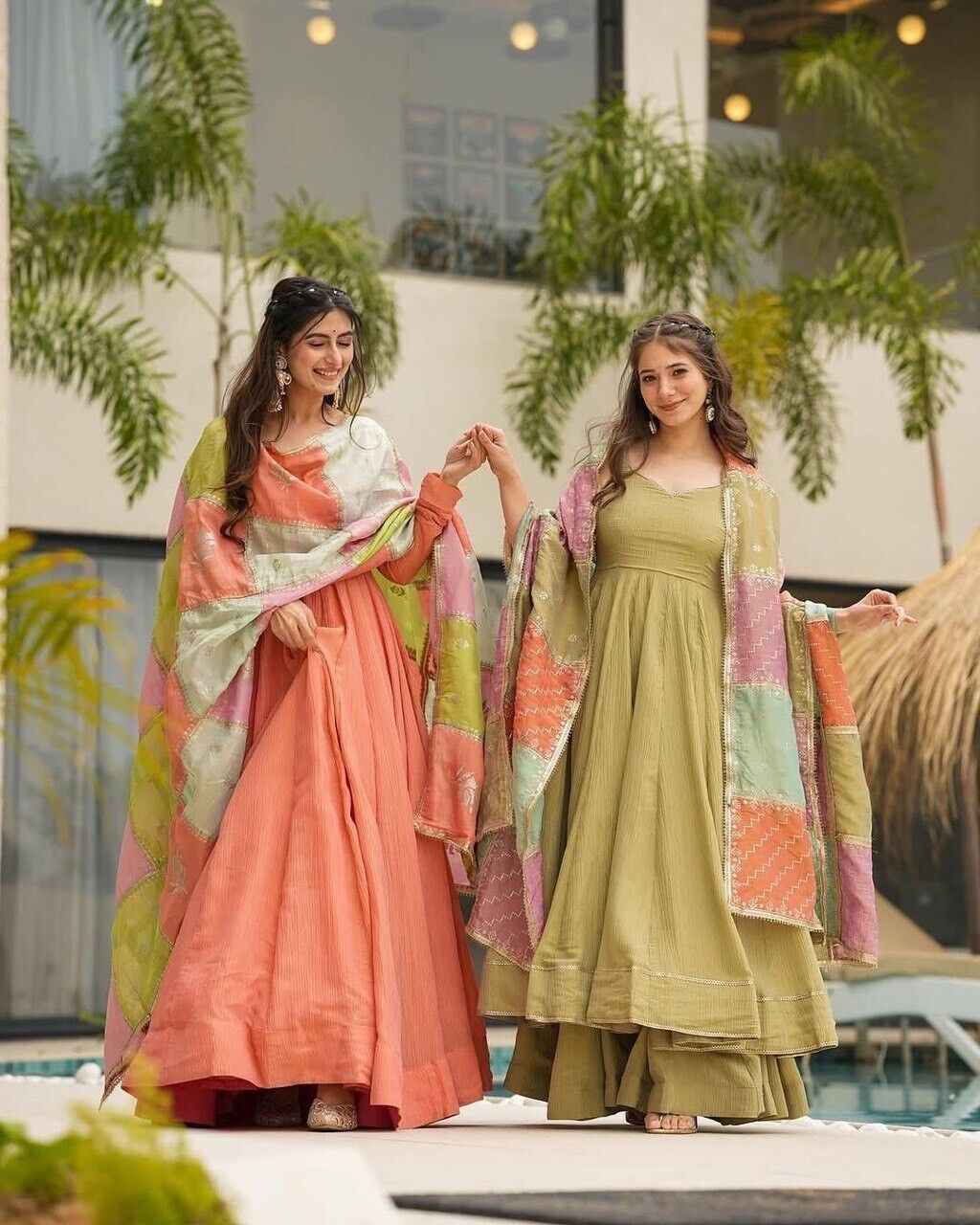 Indian Bollywood Tunic Kurti Designer Party Wear Kurta Flared Anarkali Suit Set