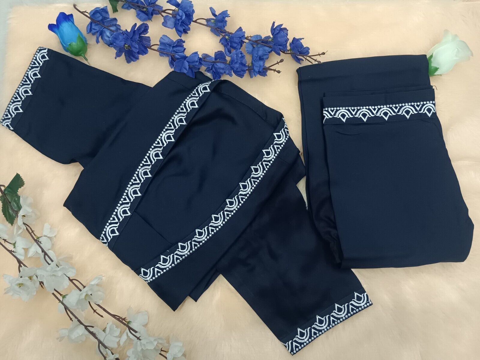 Designer Floral casual Khadi Cotton Salwar Suit Indian Women Kurti Pant 2 pcs